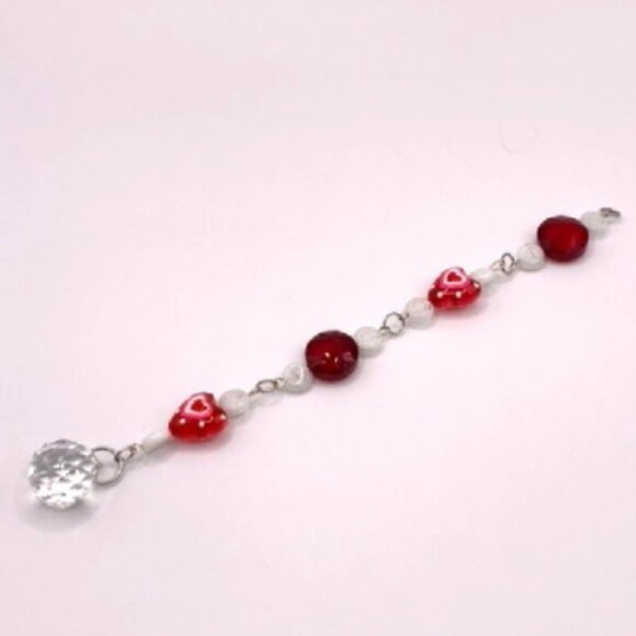 Hearts Car Rearview Mirror Suncatcher Prism Charm Ornament Gift Handmade CC112 - Picture 2 of 3